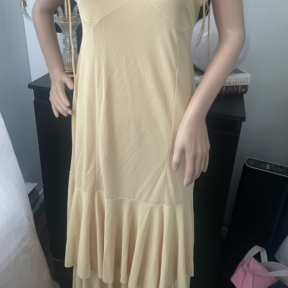 NWT Zara Light Yellow Layered Maxi Dress size large - Picture 4 of 9